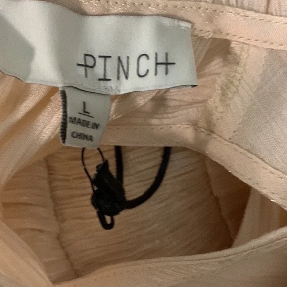 NWT Pinch Dress high neck fluttery ruffles & iridescent sheened threads sz large - Picture 5 of 5